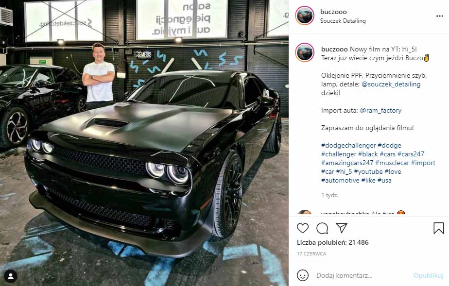 hi5 dodge challenger zabezpiecz auto