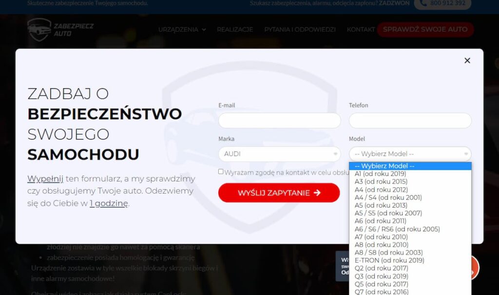 Zabezpieczenie antykradzieżowe do Audi - CanLock
