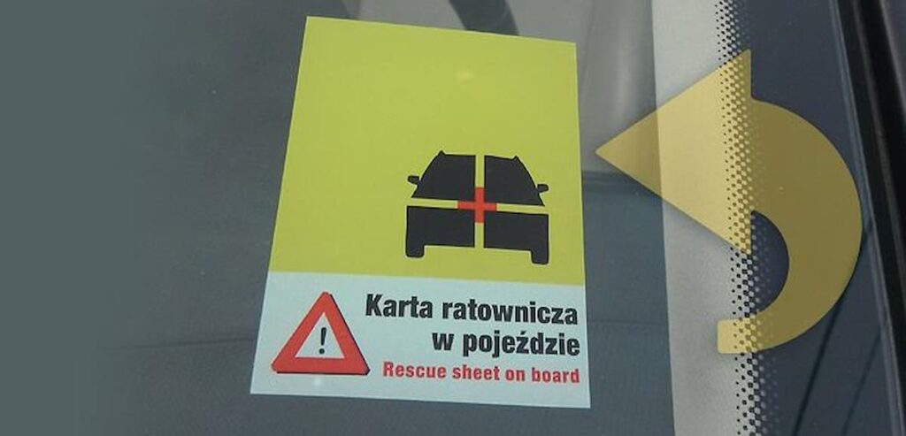 Karta ratownicza - naklejka informacyjna