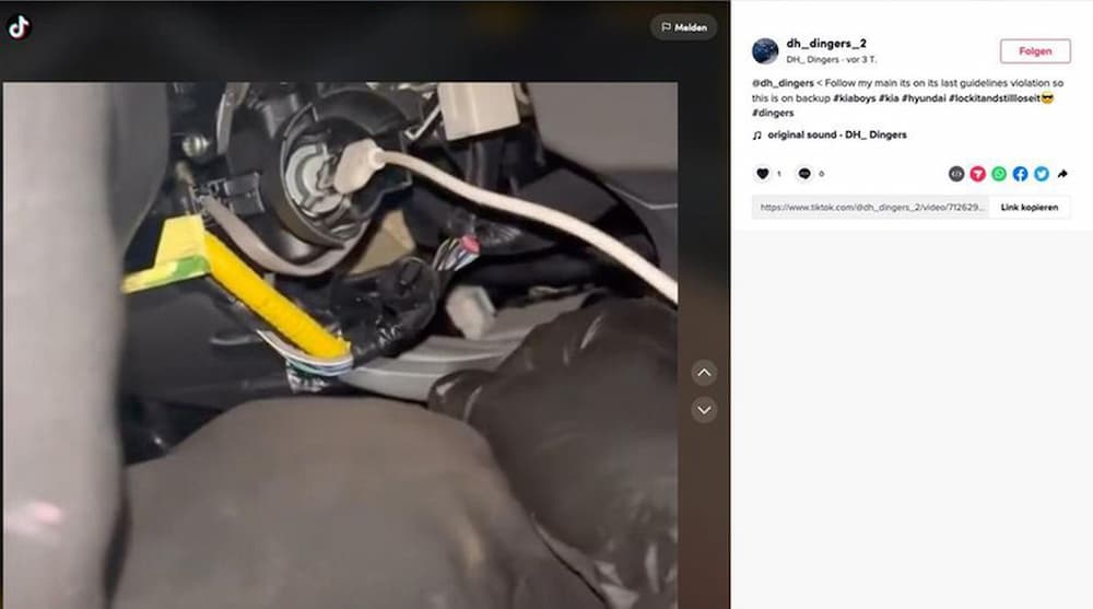 Kia challenge Tik Tok - kabel USB