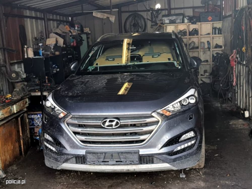 Kradzież samochodu - skradziony Hyundai odzyskany przez Policję