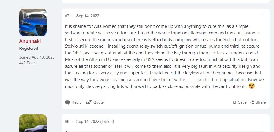 Kradzież Alfa Romeo - forum